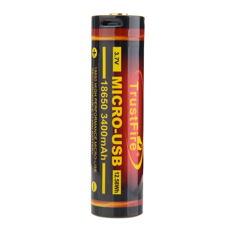 TrustFire 18650 3400mAh Micro USB Genopladeligt Li-ion Batteri Høj Kapacitet Miljøvenlig Strøm til Elektronik