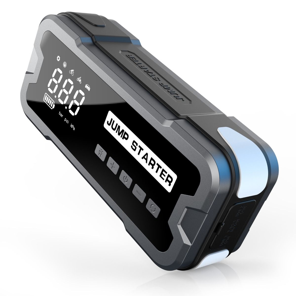 Bærbar startbooster powerbank med 2000A spidsstrøm og kompakt design til bilbatteriproblemer