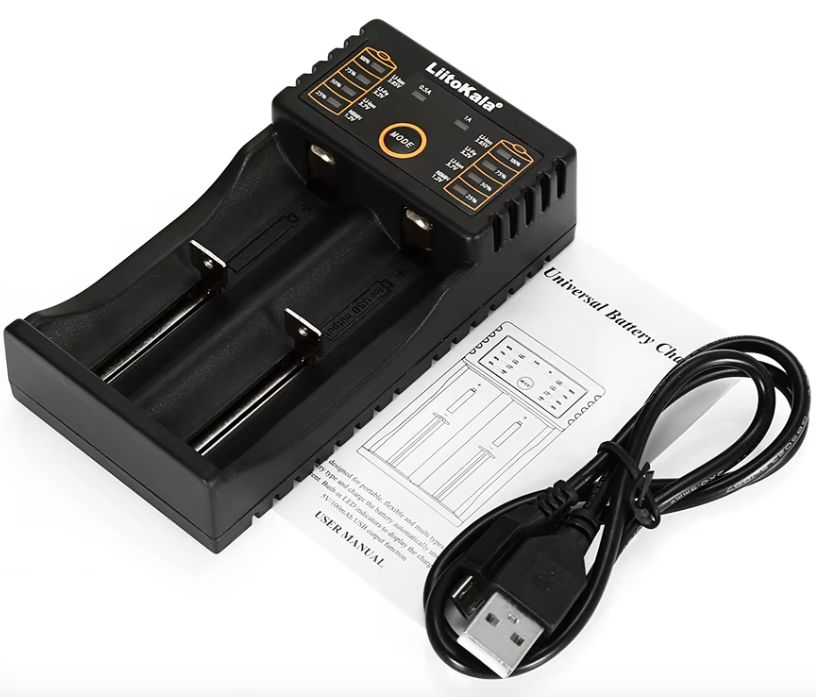 Liitokala Lii-202 Smart oplader til 18650 26650 21700 NiMH lithium batterier dobbelte kanaler USB output