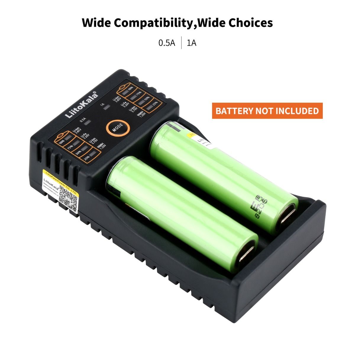 Liitokala Lii-202 Smart oplader til 18650 26650 21700 NiMH lithium batterier dobbelte kanaler USB output