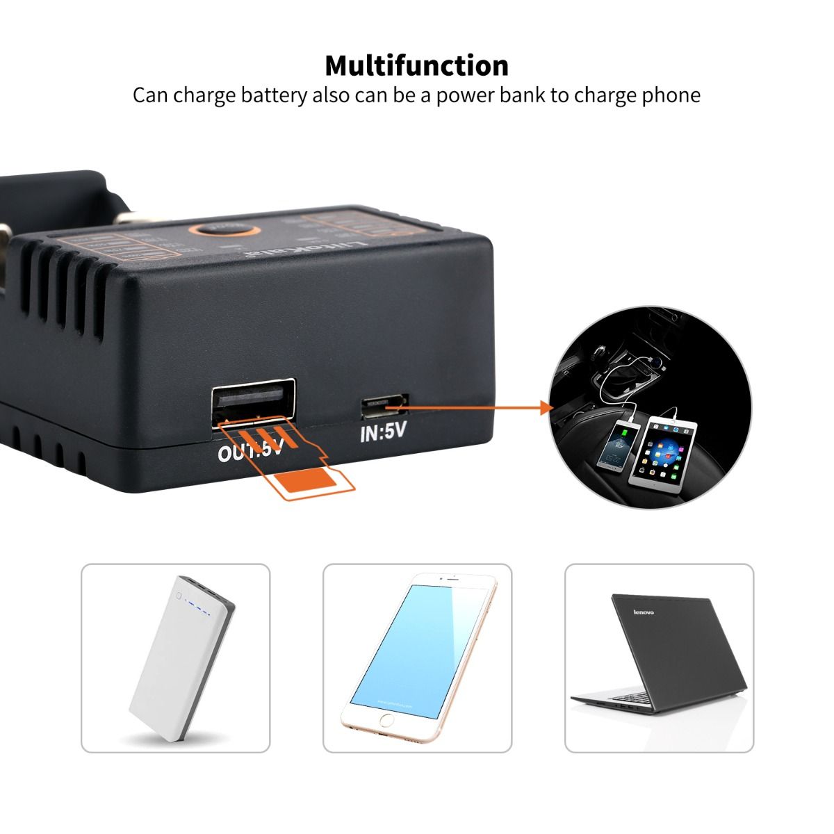 Liitokala Lii-202 Smart oplader til 18650 26650 21700 NiMH lithium batterier dobbelte kanaler USB output
