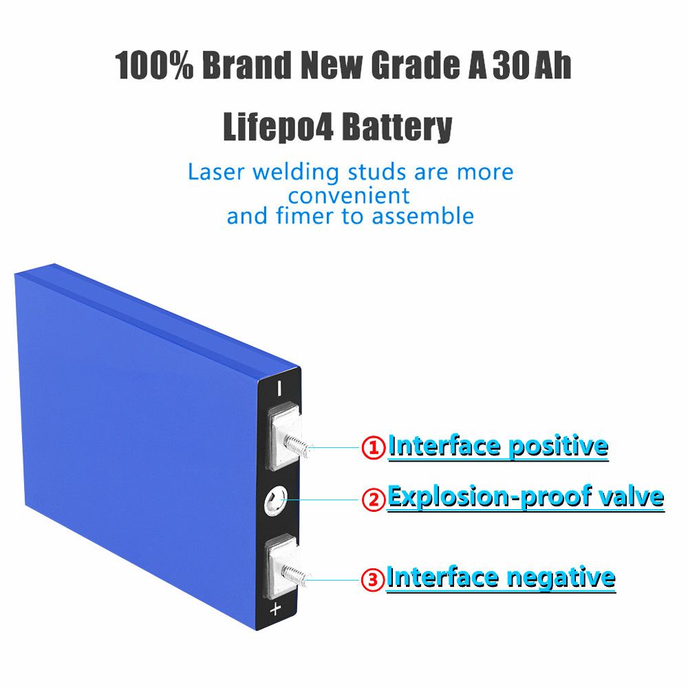 LiitoKala 3.2V 30Ah Lifepo4 batteripakke 4S 12.8V høj densitet til elbiler, solenergi, lang cykluslevetid