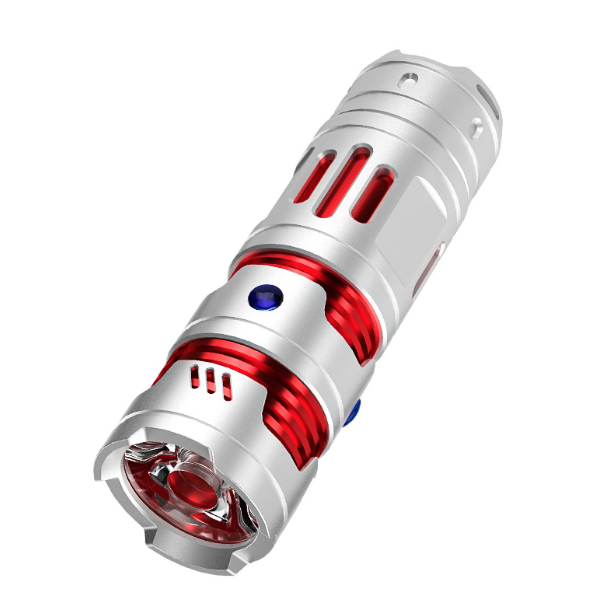 Portabel mini EDC lommelygte USB-genopladelig nøgleringlygte