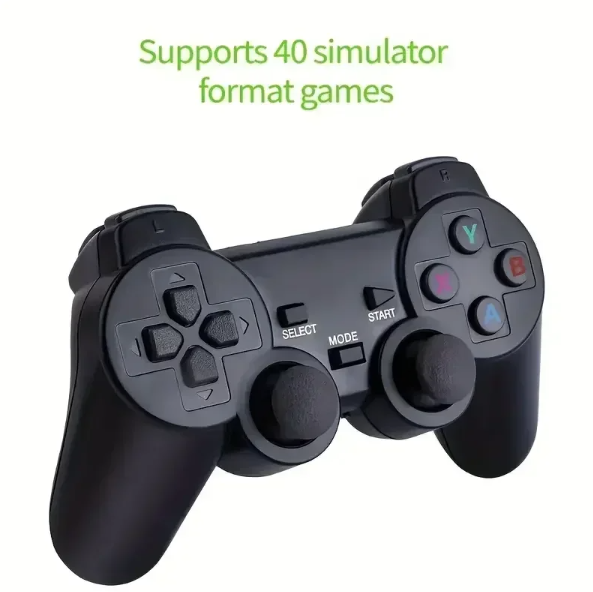 M8 videospilkonsol med dobbelte 2,4G trådløse controllere, 10000 retrospilbibliotek, PS1 Atari 64G model