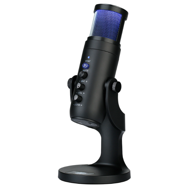 MU900PRO RGB USB-mikrofon til streaming med dynamisk RGB-belysning og kardioid pickup-mønster for høj lydkvalitet