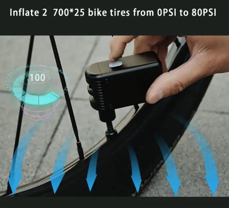A2 Mini Elektrisk Luftpumpe Trådløs Bærbar Cykelpumpe Presta Schrader Ventil Letvægts Cykeludstyr