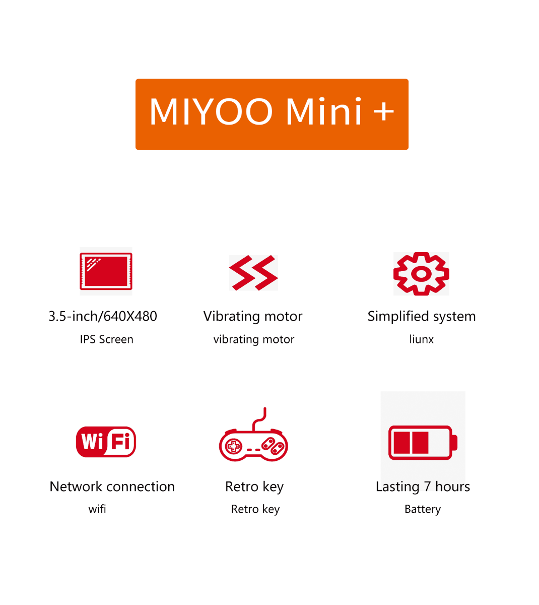 MIYOO Mini Plus Bærbar Retro Spilkonsol 3,5-tommer IPS-skærm Letvægts Klassiske Videospil Kompakt