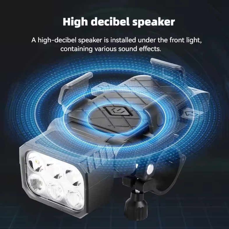 Cykelforlygte med horn og telefonholder cykelforlygte multifunktionel telefonholder lampe cykeltilbehør