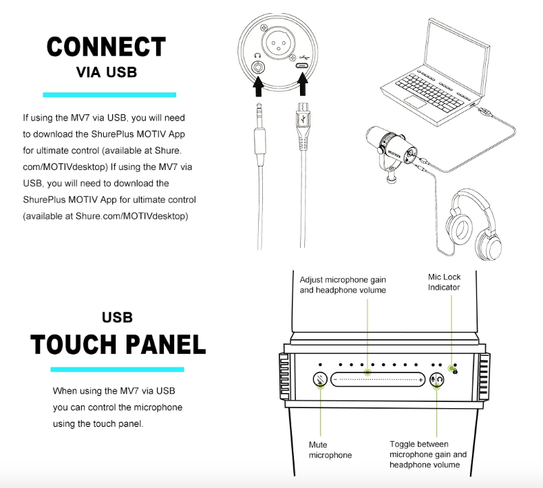 MV7 Professionel dynamisk mikrofon til podcasting, live streaming og optagelse af lyd i høj kvalitet