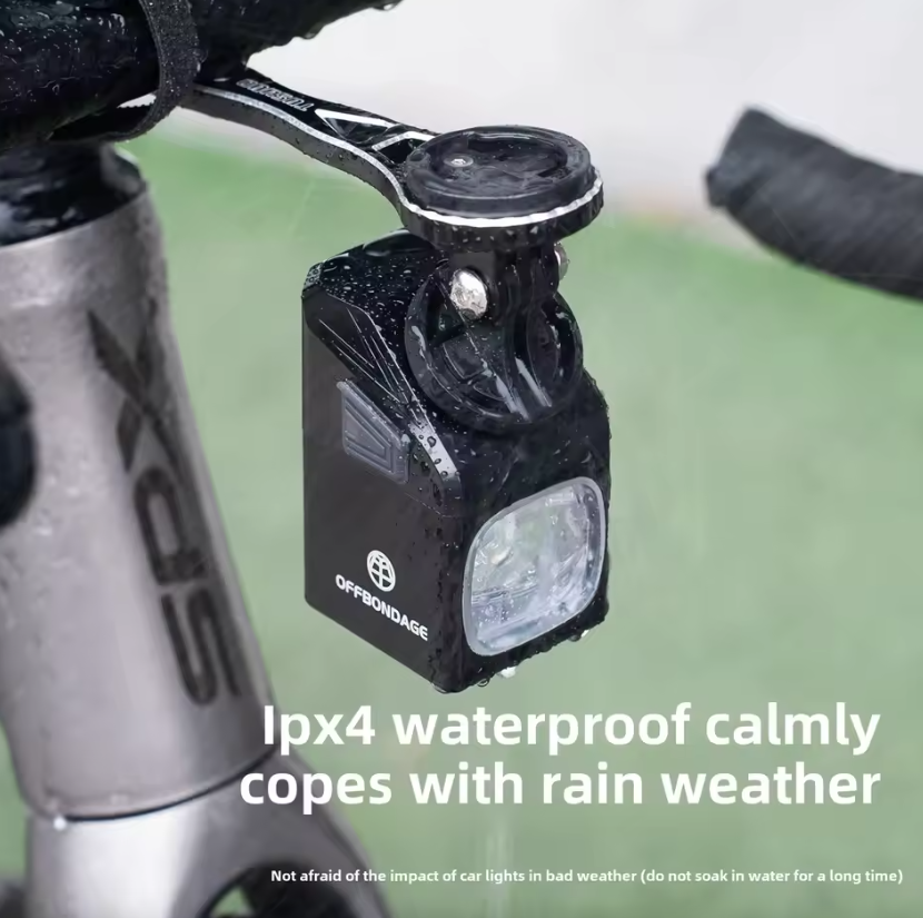 Forlygte 1000 lumen, USB-opladning, MTB- og landevejscykellygte, cykeltilbehør