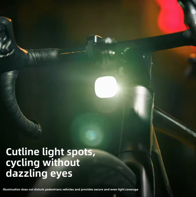 Forlygte 1000 lumen, USB-opladning, MTB- og landevejscykellygte, cykeltilbehør