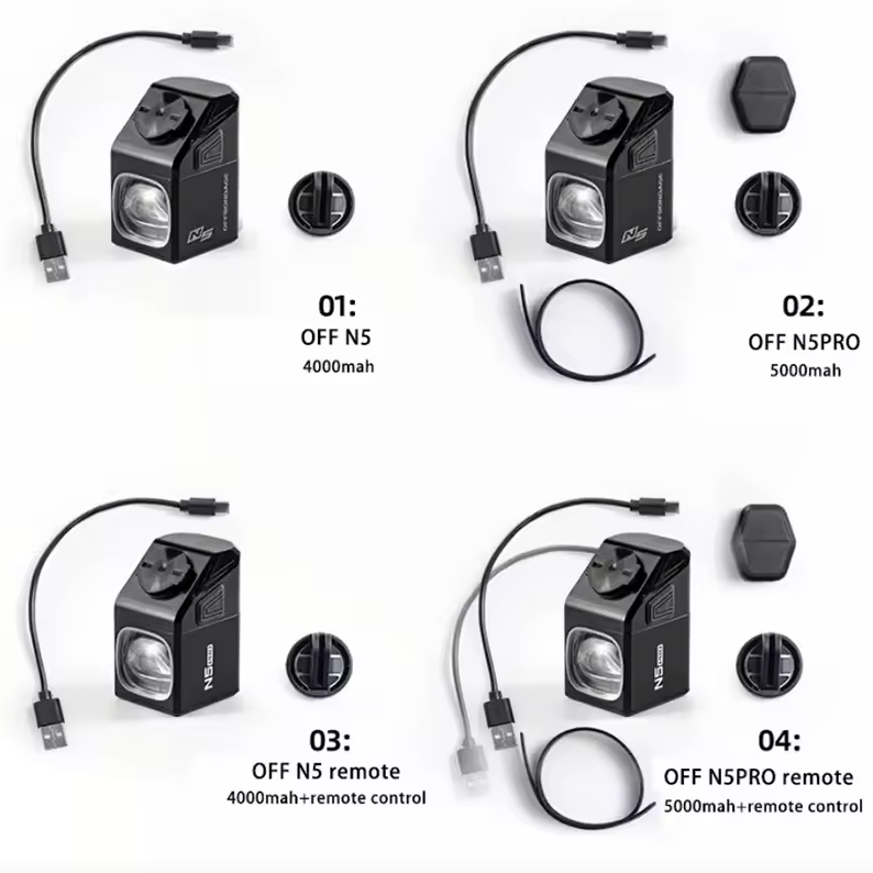 Forlygte 1000 lumen, USB-opladning, MTB- og landevejscykellygte, cykeltilbehør