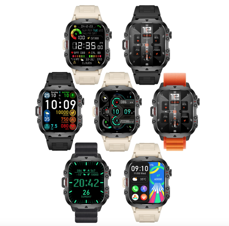 QX11 Smartwatch Herre IP68 5ATM Udendørs Sports Fitness Tracker Sundhedsmonitor 1,96" BT Call Smartwatch