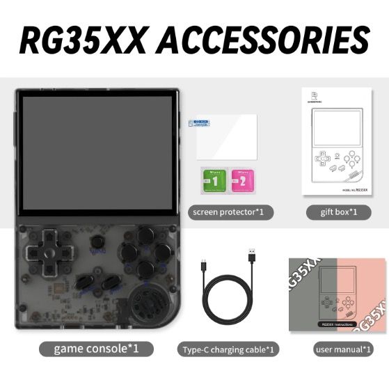 ANBERNIC RG35XX Retro håndholdt spilkonsol med levende IPS-skærm og PSP-support til nostalgisk spiloplevelse i grå