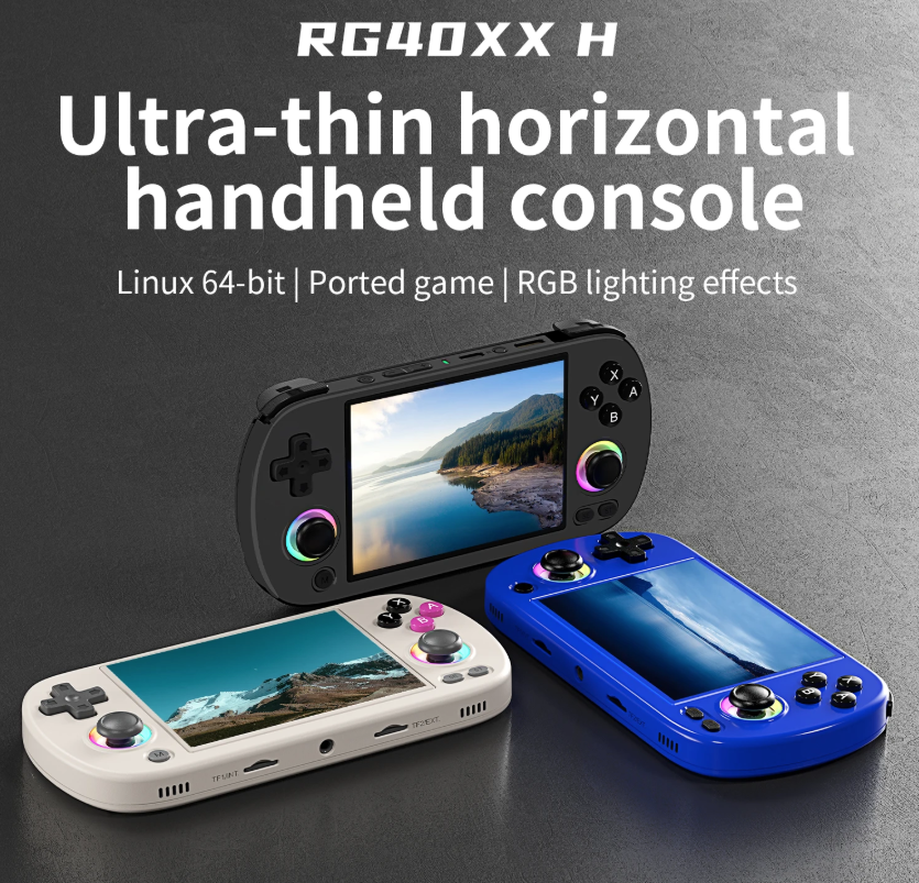 ANBERNIC RG40XX H håndholdt spilkonsol Linux 64-bit system 4,0 tommer IPS 3200mAh retro videospilkonsol