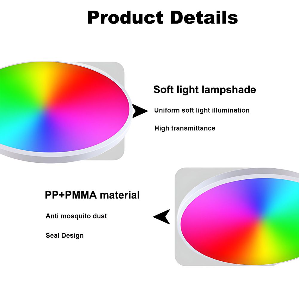 Tuya Zigbee Smart Loftlampe 24W RGBCW Dynamisk Belysning til Hjemmet Alexa-kompatibel Energieffektiv