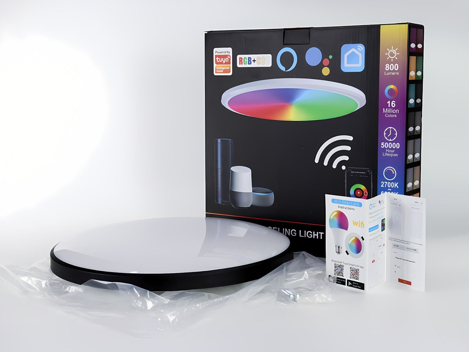 Tuya Zigbee Smart Loftlampe 24W RGBCW Dynamisk Belysning til Hjemmet Alexa-kompatibel Energieffektiv