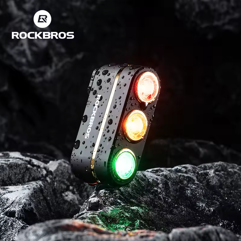 ROCKBROS Smart Bicycle Baglygte IP64 Vandtæt Advarselsbaglygte Type-C Opladning Bremsefølsom Baglygte Natcykellygte Cykeltilbehør