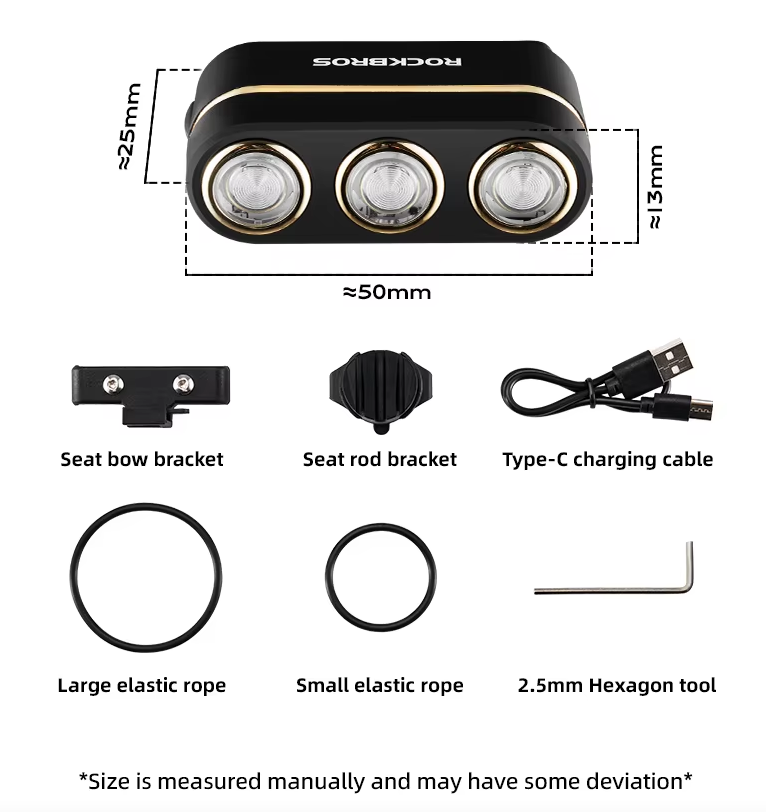 ROCKBROS Smart Bicycle Baglygte IP64 Vandtæt Advarselsbaglygte Type-C Opladning Bremsefølsom Baglygte Natcykellygte Cykeltilbehør