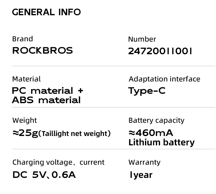 ROCKBROS Smart Bicycle Baglygte IP64 Vandtæt Advarselsbaglygte Type-C Opladning Bremsefølsom Baglygte Natcykellygte Cykeltilbehør