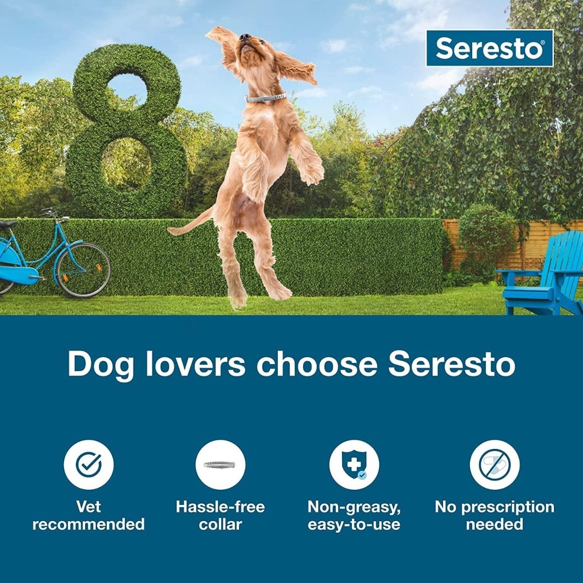Seresto Stor Hund Dyrlægeanbefalet Loppe- & Flåtbehandling & Forebyggende Halsbånd 8 Måneders Beskyttelse