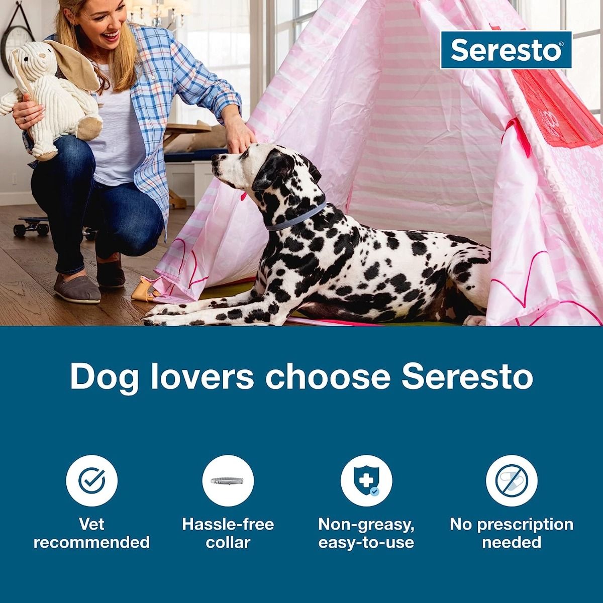 Seresto Stor Hund Dyrlægeanbefalet Loppe- & Flåtbehandling & Forebyggende Halsbånd 8 Måneders Beskyttelse
