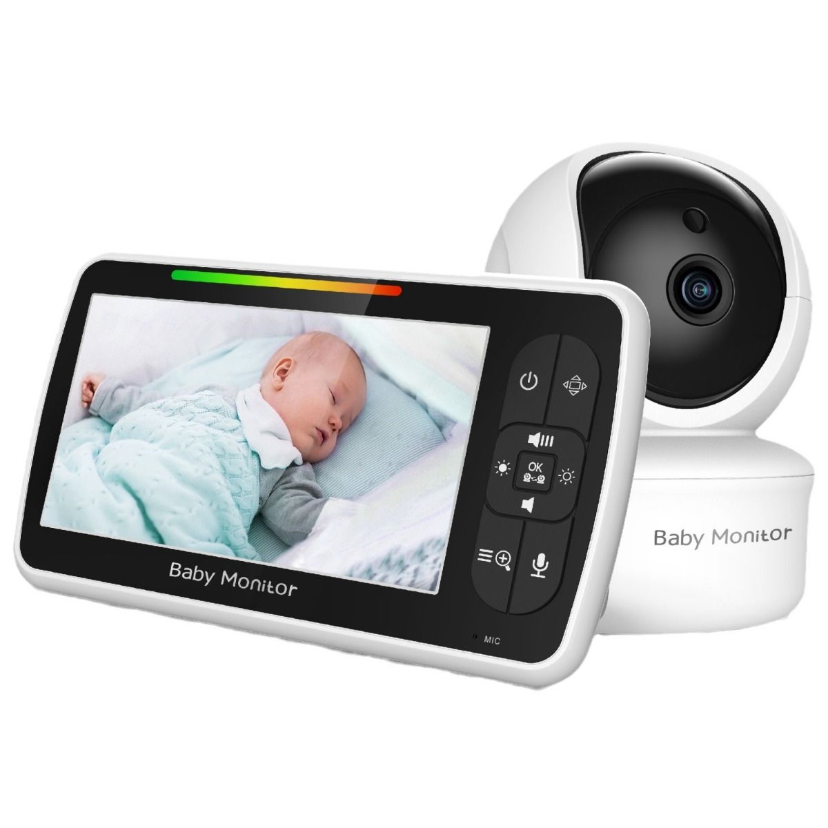 5 tommer babyalarm SM650 HD 720P video langtidsholdbart batteri to-vejs lyd bærbar spædbarnsovervågning