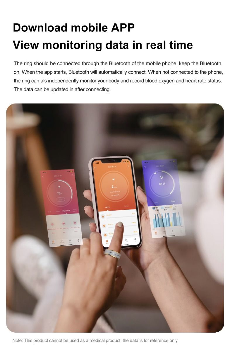 Multifunktionel smart ring, bærbar teknologi med pulsmåling og søvnkvalitetsovervågning, stilfuldt tilbehør