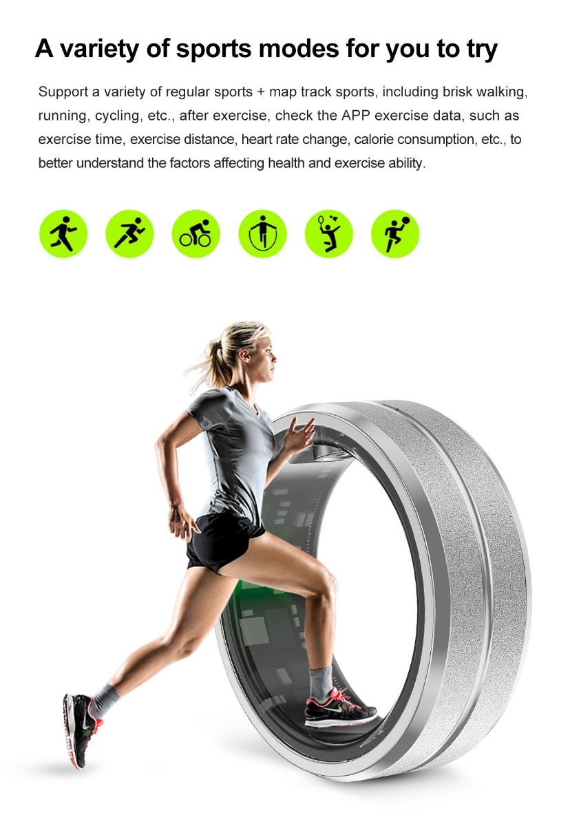 Multifunktionel smart ring, bærbar teknologi med pulsmåling og søvnkvalitetsovervågning, stilfuldt tilbehør