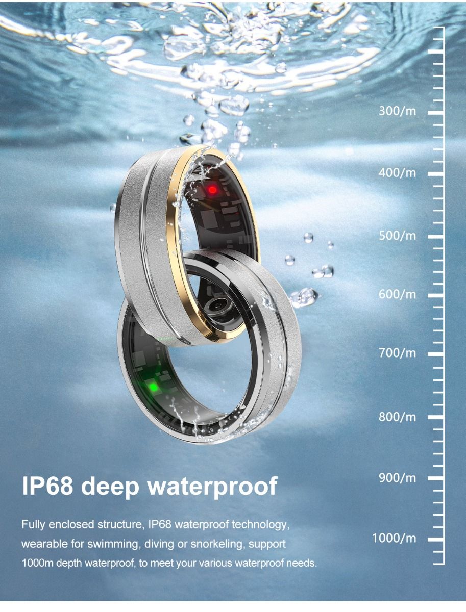 Multifunktionel smart ring, bærbar teknologi med pulsmåling og søvnkvalitetsovervågning, stilfuldt tilbehør