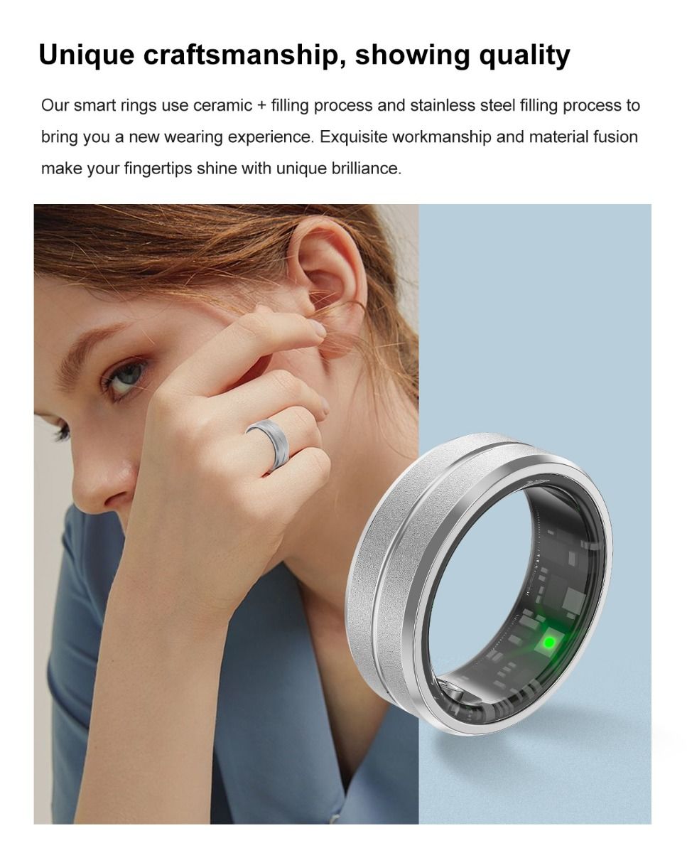 Multifunktionel smart ring, bærbar teknologi med pulsmåling og søvnkvalitetsovervågning, stilfuldt tilbehør