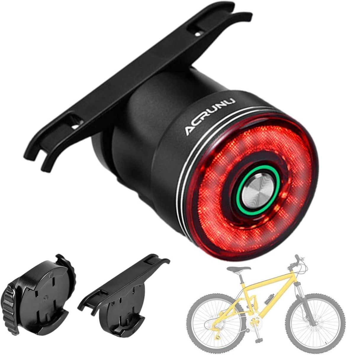 Smart cykel baglygte bremseinduktion cykel baglygte cykel sadelpind saddel baglygte vandtæt USB-opladning cykel baglygte