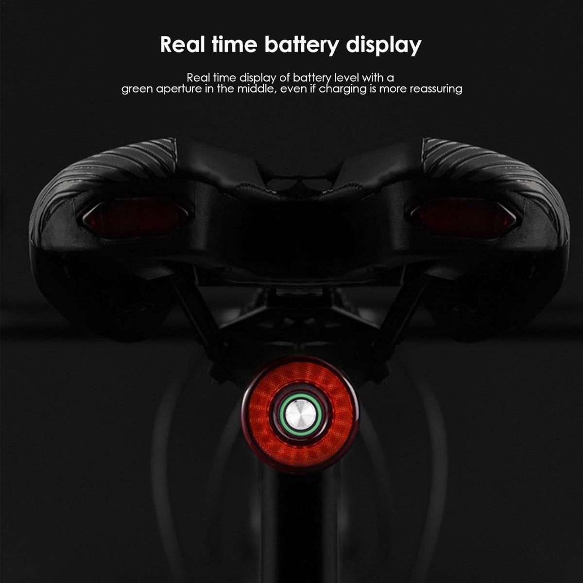 Smart cykel baglygte bremseinduktion cykel baglygte cykel sadelpind saddel baglygte vandtæt USB-opladning cykel baglygte
