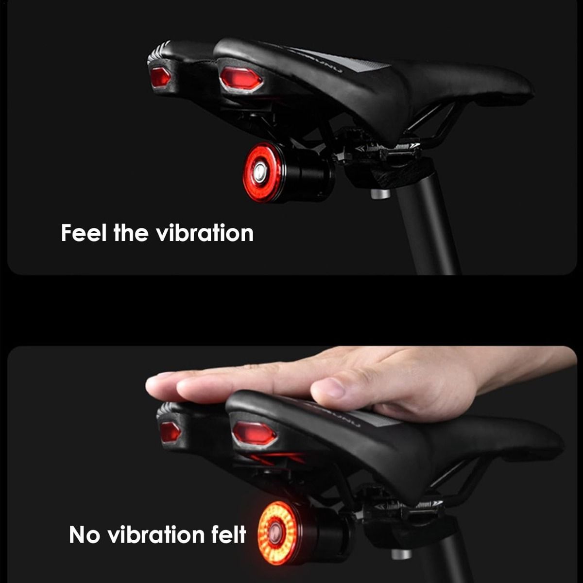 Smart cykel baglygte bremseinduktion cykel baglygte cykel sadelpind saddel baglygte vandtæt USB-opladning cykel baglygte
