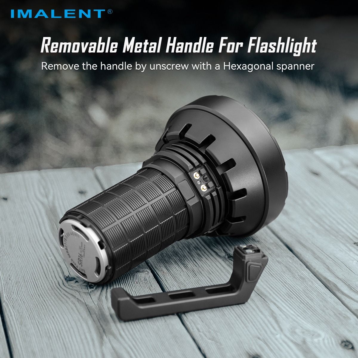 IMALENT SR16 55000 Lumen Lang Stråle Lommelygte 1715 Meter LED-lommelygte
