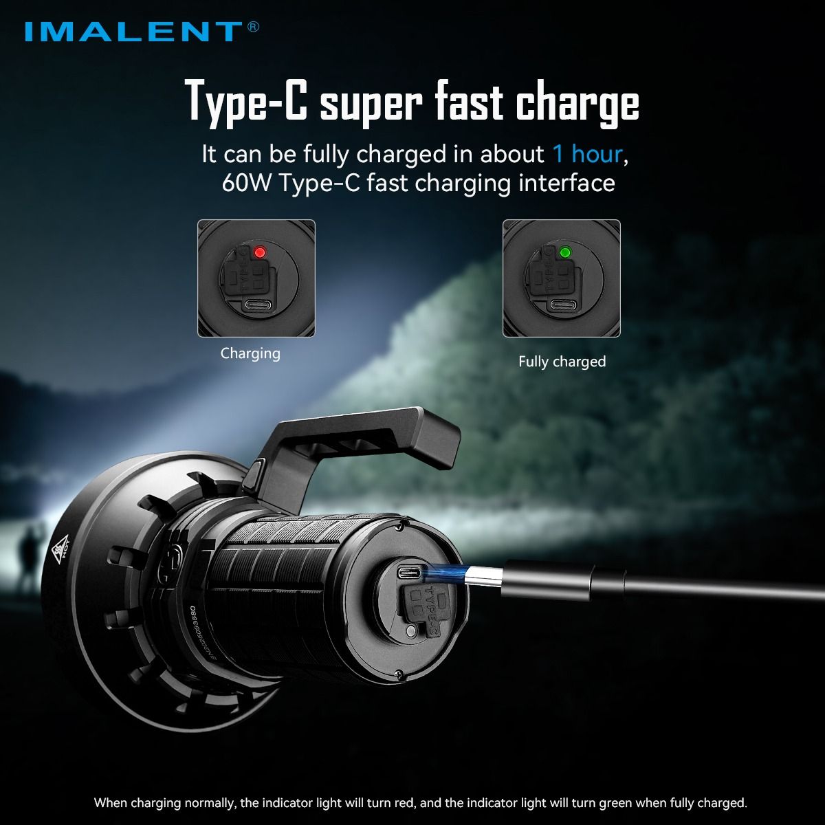 IMALENT SR16 55000 Lumen Lang Stråle Lommelygte 1715 Meter LED-lommelygte