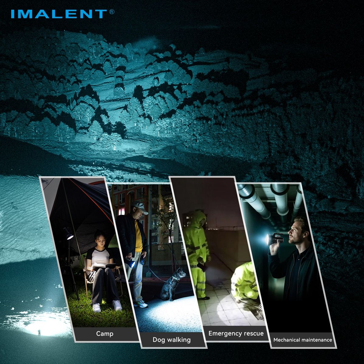 IMALENT SR16 55000 Lumen Lang Stråle Lommelygte 1715 Meter LED-lommelygte