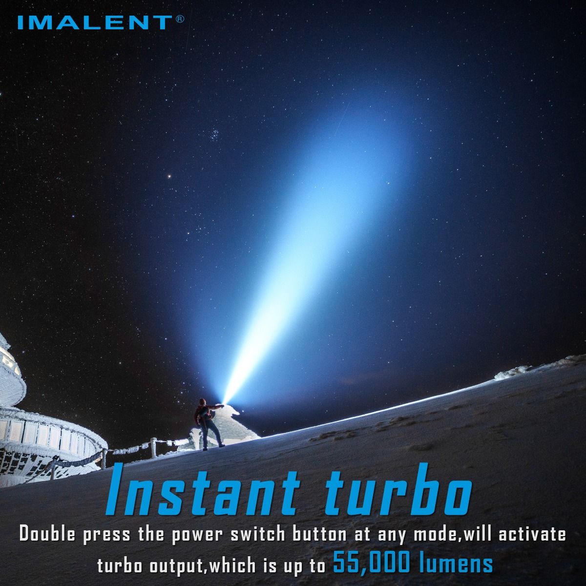 IMALENT SR16 55000 Lumen Lang Stråle Lommelygte 1715 Meter LED-lommelygte