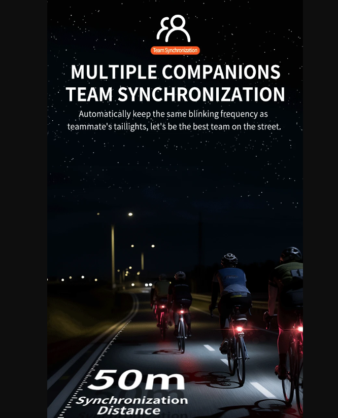 TOWILD TL03Pro LED Cykelbaglygte med Smart Bremse Sensor Syv-farver Blink Holdbart Cykeltilbehør