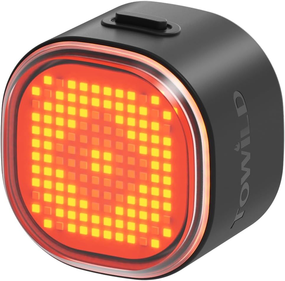 TOWILD TL08 Cykel Baglygte, Tilpassede Mønstre Fuld Farve Cykel Baglygte, Bremsesensing, USB-C Genopladelig Cykel Baglygte