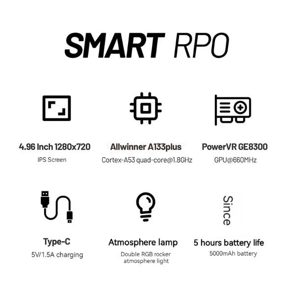 Trimui Smart Pro Vintage håndholdt spillekonsol med 4,96 tommer HD IPS-skærm, bærbar gaming, langtidsholdbart batteri