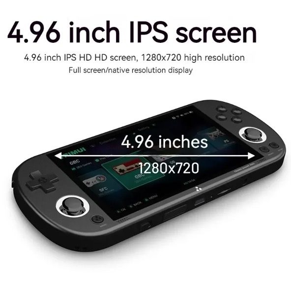 Trimui Smart Pro Vintage håndholdt spillekonsol med 4,96 tommer HD IPS-skærm, bærbar gaming, langtidsholdbart batteri