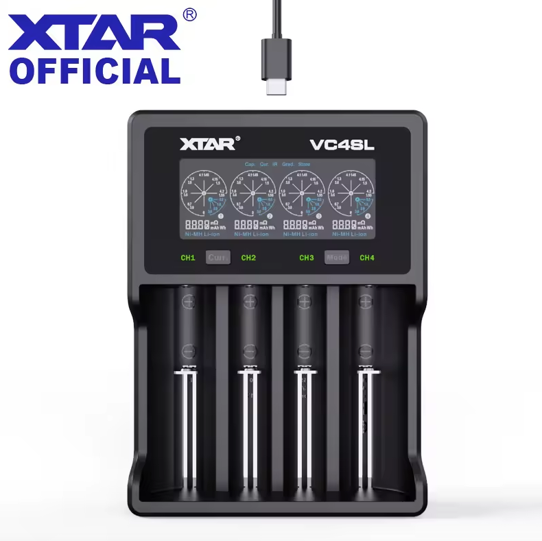 XTAR VC4SL 18650 21700 Batterioplader USB C Hurtigopladning Miljøvenlig Multifunktionel Oplader til Teknologitilbehør