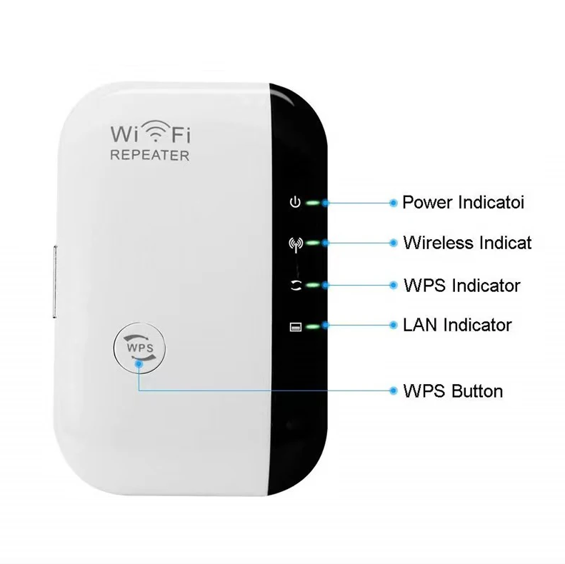 WiFi-repeater trådløs signalforstærker udvidet netværksforstærker hjemmerouter gennem væggen soveværelse modtag bevægelse
