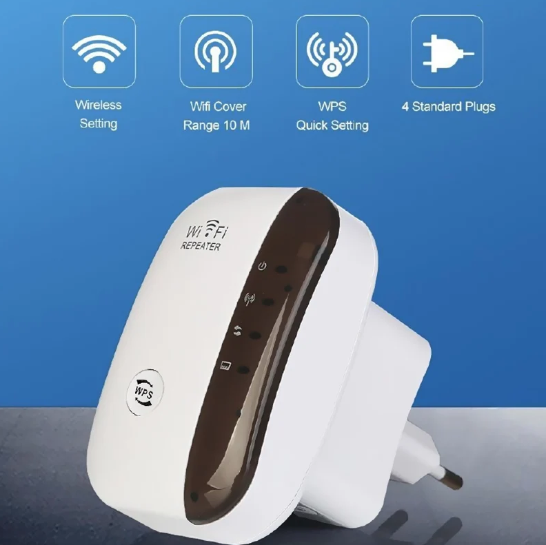 WiFi-repeater trådløs signalforstærker udvidet netværksforstærker hjemmerouter gennem væggen soveværelse modtag bevægelse
