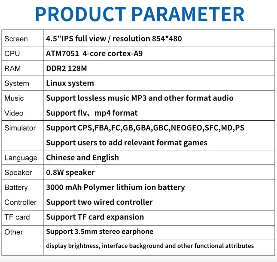 POWKIDDY X39pro Håndholdt videospilkonsol 4,3 tommer IPS retrospil med PS1-support og HD-output