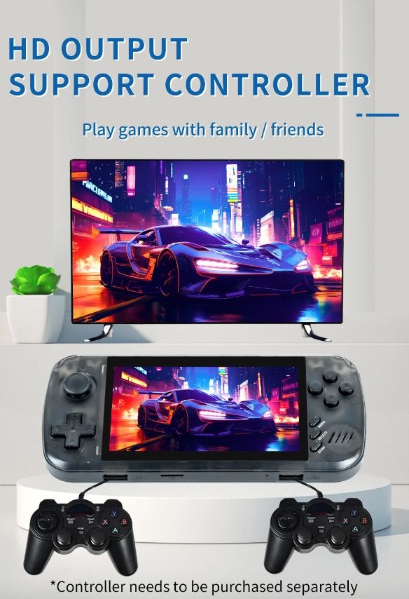 POWKIDDY X39pro Håndholdt videospilkonsol 4,3 tommer IPS retrospil med PS1-support og HD-output
