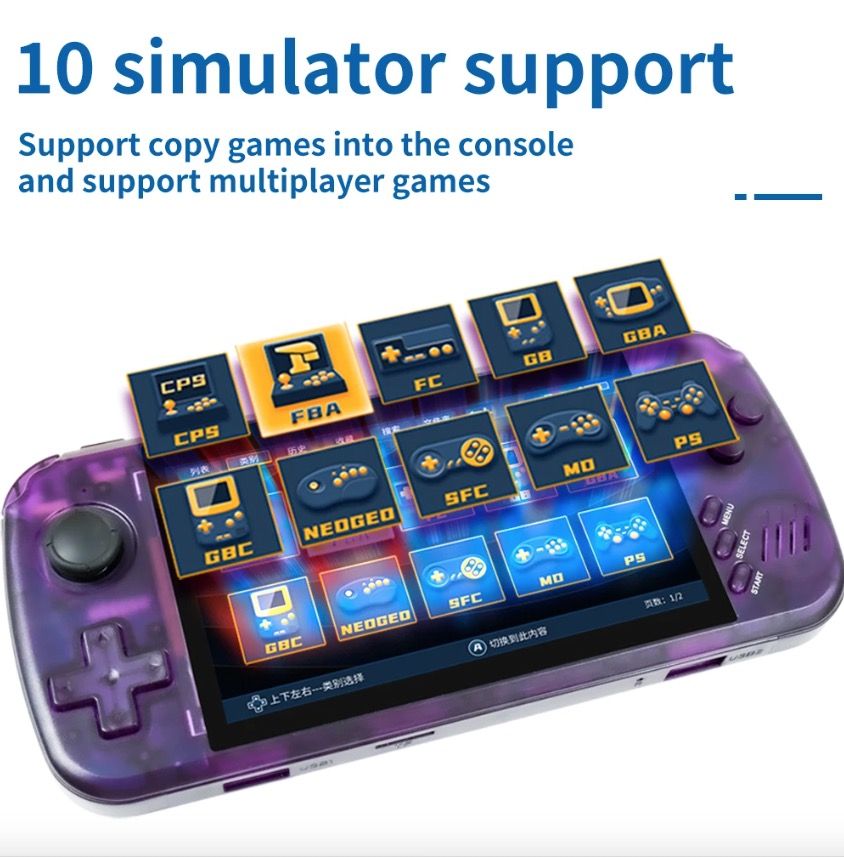 POWKIDDY X39pro Håndholdt videospilkonsol 4,3 tommer IPS retrospil med PS1-support og HD-output