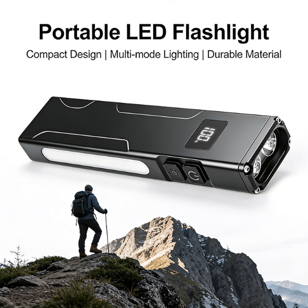 EDC Pocket Flashlight, 1800 Lumens, Rechargeable, 365nm UV Light, IPX4 Waterproof