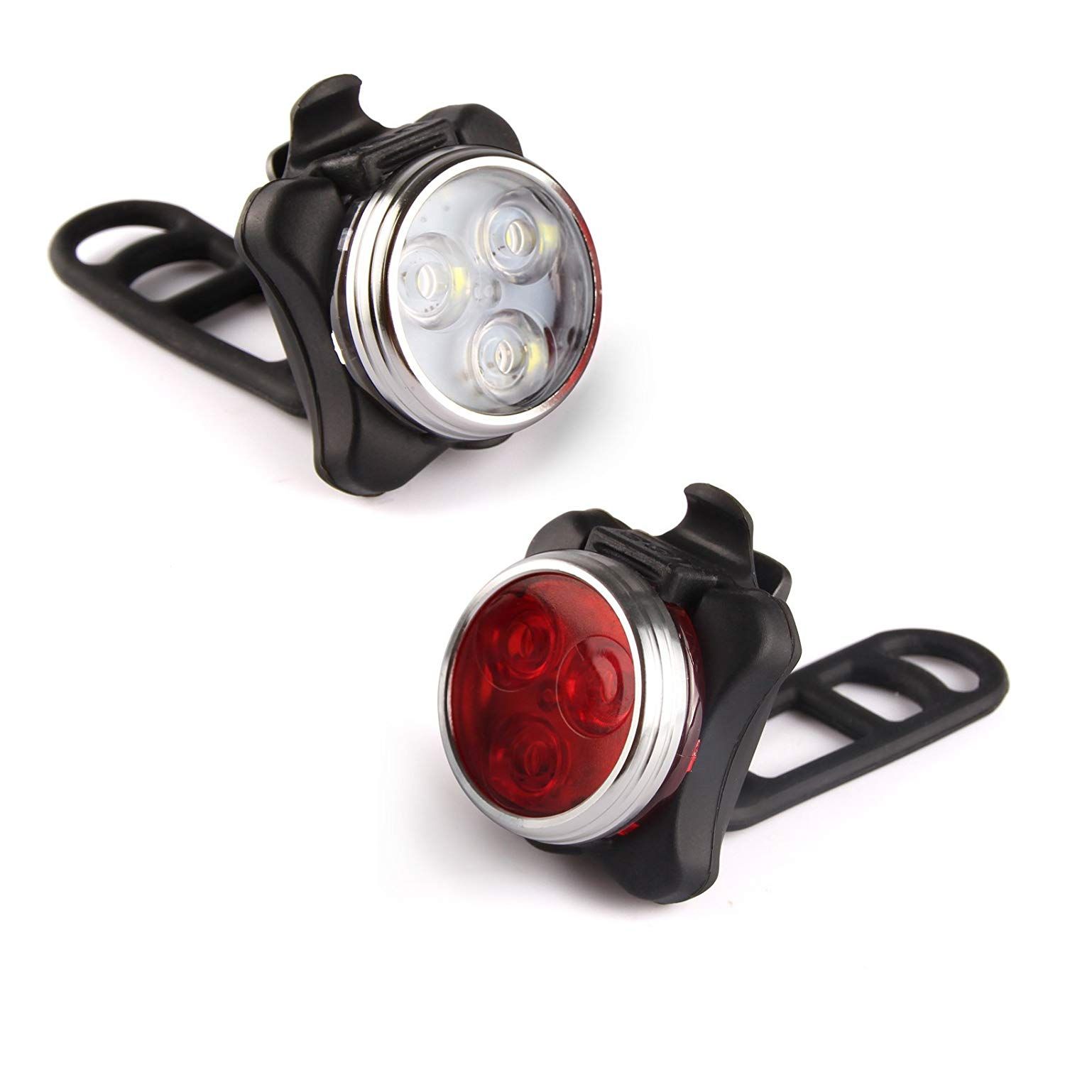 USB genopladelig cykellygte HJ-030 3 LED 4 tilstande vandtæt forlygte cykelsikkerhed perfekt til natteture